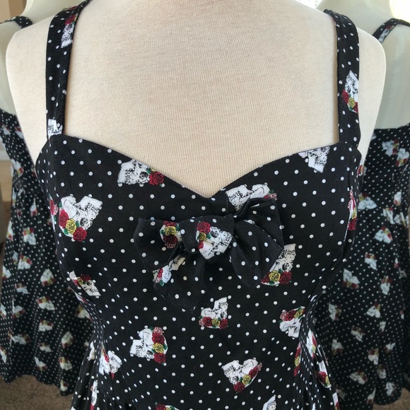 Hot Topic Polka Dot & Skulls Pin-Up Dress - Picture 4 of 8